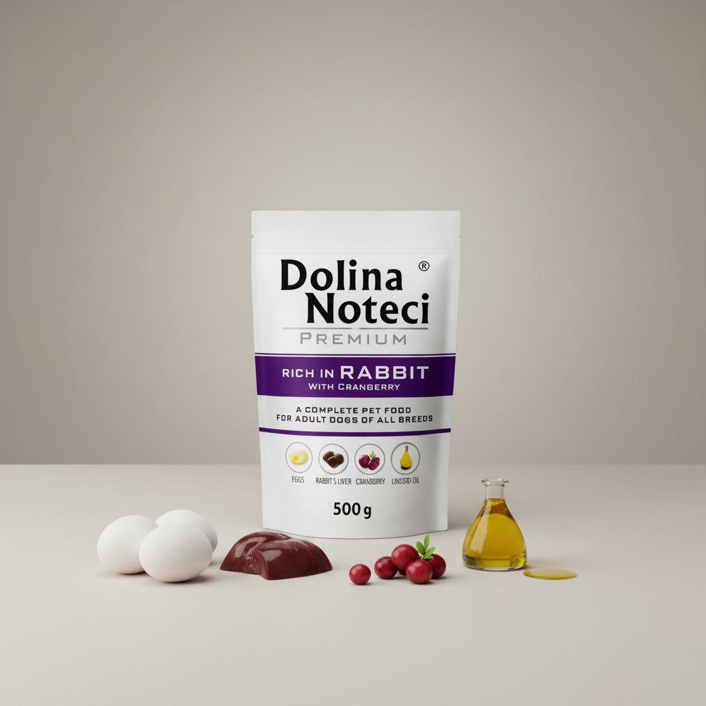 Lupiora Dolina Noteci Premium Nassfutter mit Hase und Cranberry im 500g Beutel mit frischen Zutaten