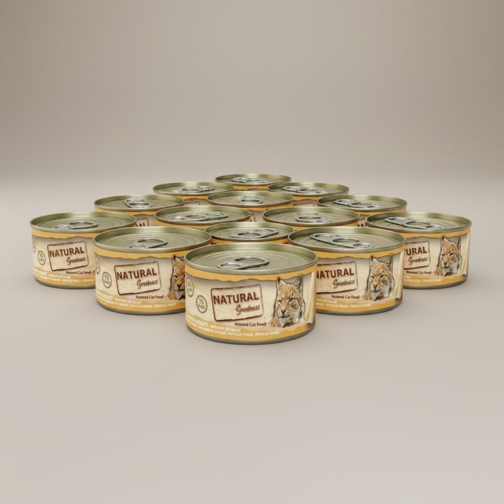 Lupiora NATURAL GREATNESS Hühnchenbrust Katzenfutter Set aus 100% natürlichem Hühnerfleisch in Dosen