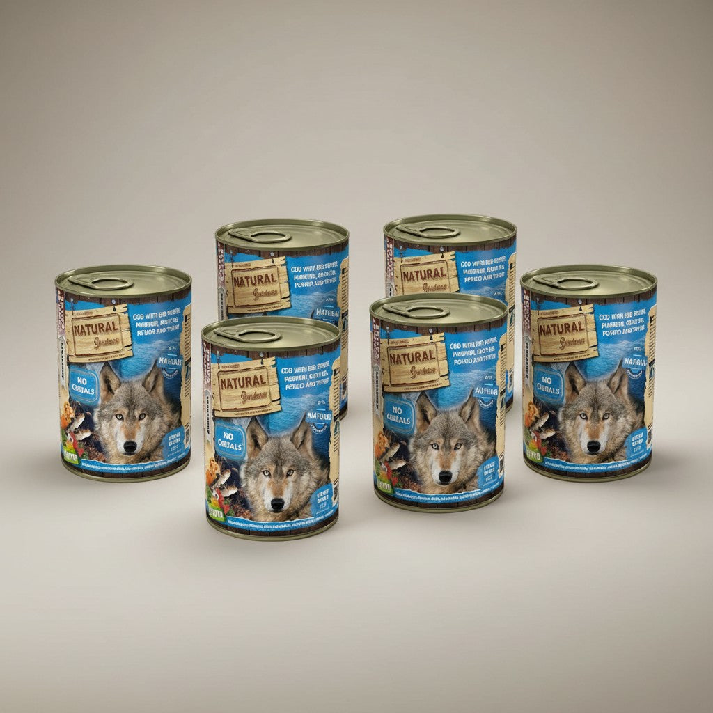 Lupiora Natural Greatness Kabeljau Nassfutter für Hunde mit Paprika, Kürbis und Thymian im praktischen Vorratspack