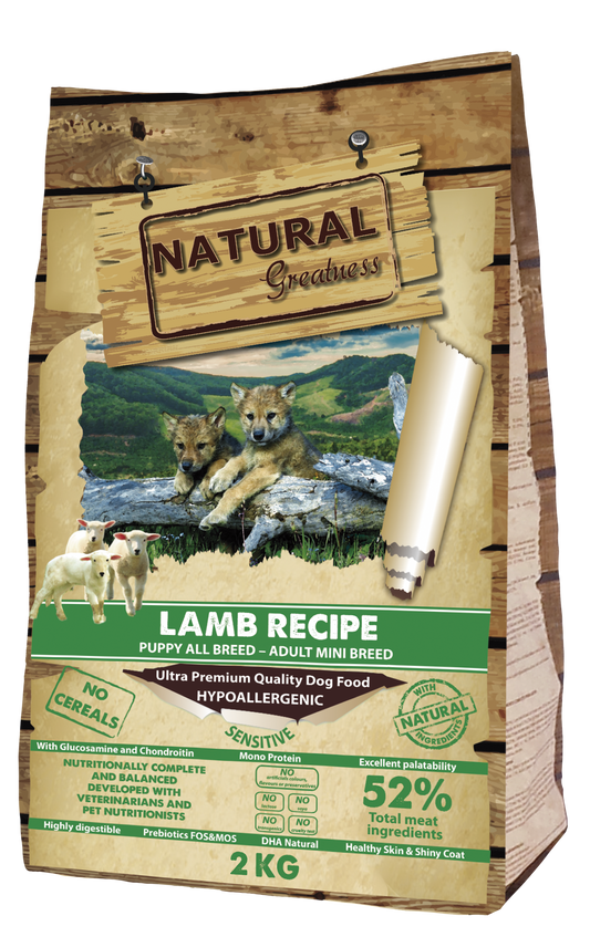 NATURAL GREATNESS Lamm Rezeptur - Sensitive Mini / Ultra Premium - Welpen - Junior und kleine Rassen