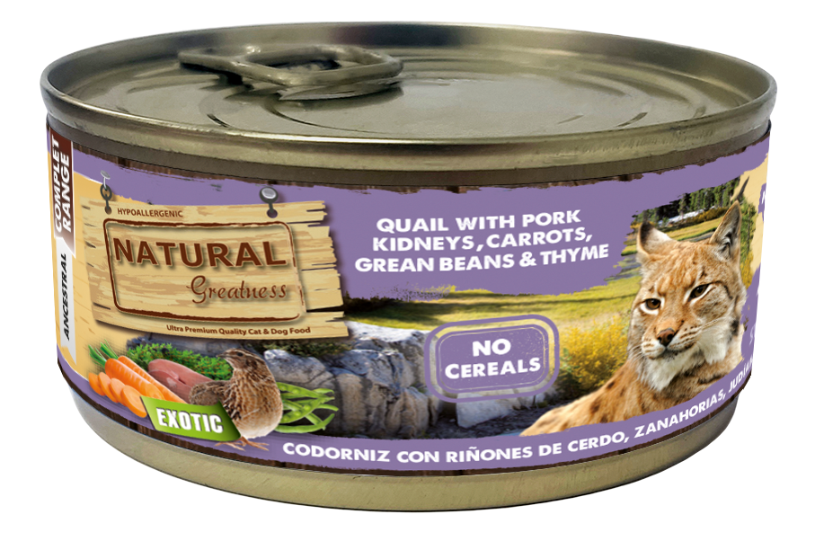 Quail with Pork Kidneys, Carrots, Grean beans and Thyme / Sterilisierte Katzen