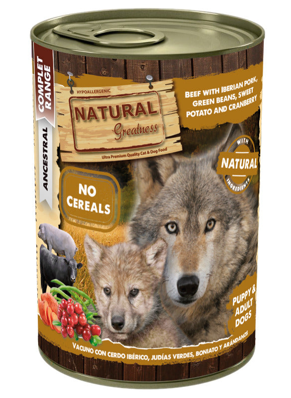 NATURAL GREATNESS Rindfleisch mit iberischem Schweinefleisch, Süßkartoffel und Preiselbeeren (Set)