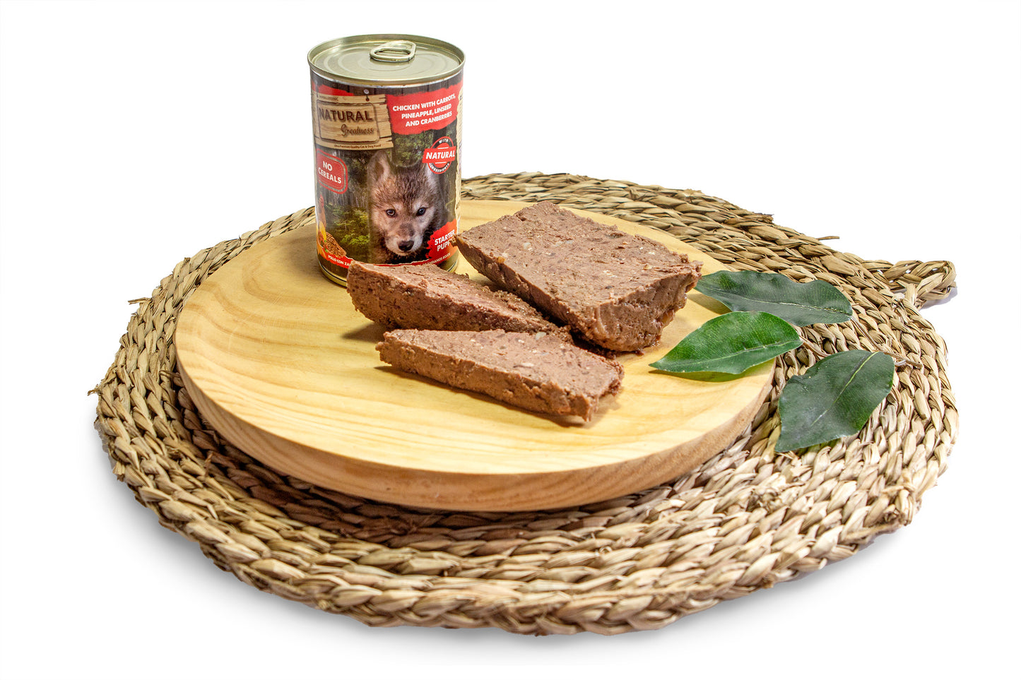 NATURAL GREATNESS Hühnchen mit Karotten, Ananas, Leinsamen und Preiselbeeren / Welpen-Startfutter (Set)