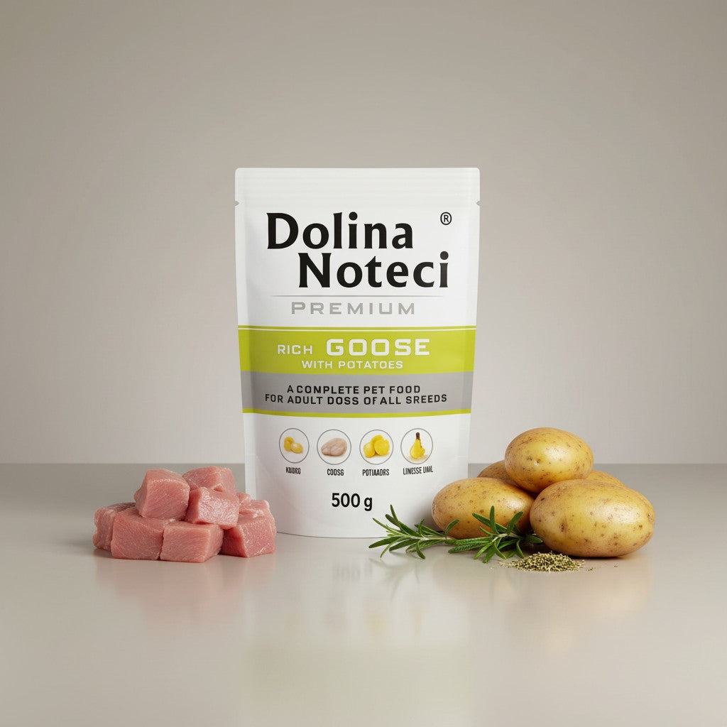 Lupiora Dolina Noteci Premium Nassfutter Gans mit Kartoffel im 500g Beutel mit frischen Zutaten