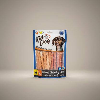 Lupiora Kaurollen mit Ente und Huhn, getreidefrei, aus Büffelhaut für gesunde Hundezähne, 250g Packung