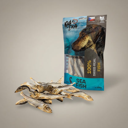 Lupiora KIDDOG gefriergetrocknete Sprotten als hypoallergener Snack für Hunde und Katzen in 100g Packung