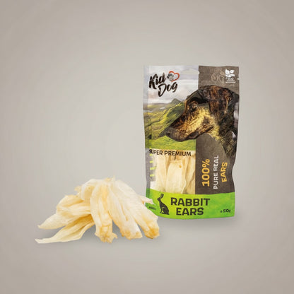 Lupiora KIDDOG getreidefreie Hasenohren als natürlicher Monoprotein-Kausnack für Hunde im ökologischen Beutel