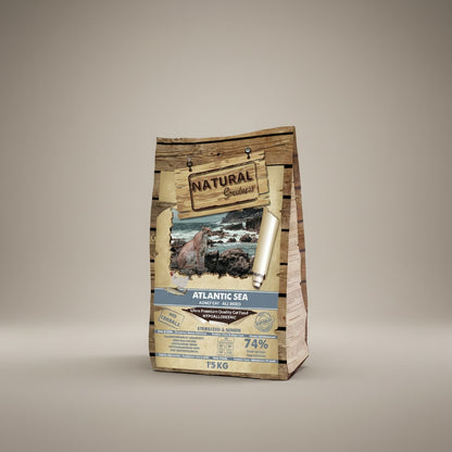 Lupiora Natural Greatness Atlantic Sea Katzenfutter, getreidefrei mit Lachs für sterilisierte und ältere Katzen.