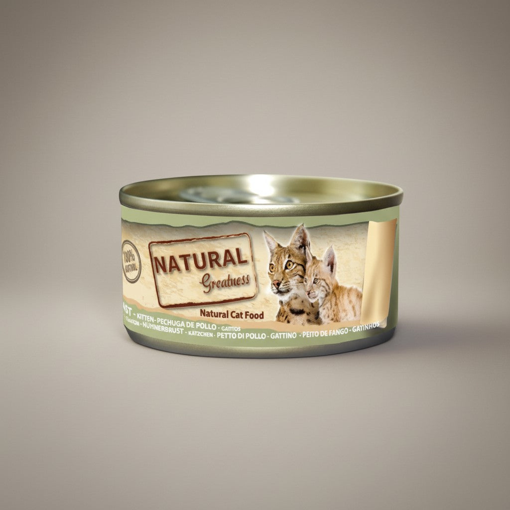 Lupiora Natural Greatness Hühnchenbrust Katzenfutter Dose für Kätzchen mit natürlichem Fleisch ohne Zusatzstoffe