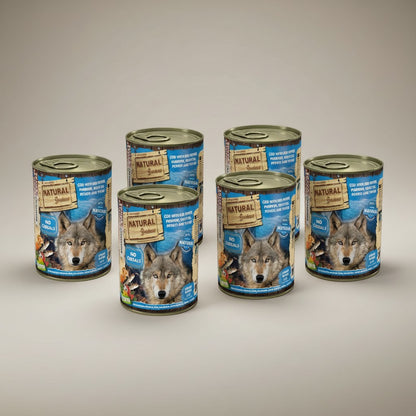 Lupiora Natural Greatness Kabeljau Nassfutter für Hunde mit Paprika, Kürbis und Thymian im praktischen Vorratspack