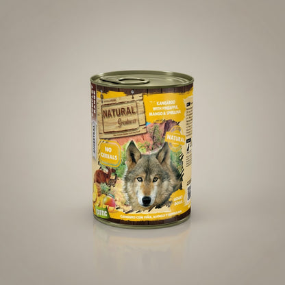Lupiora Natural Greatness Hundefutterdose mit Känguru, Ananas, Mango und Spirulina für allergische Hunde