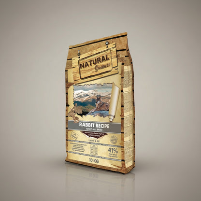 Lupiora Natural Greatness Kaninchen Trockenfutter für Hunde, getreidefrei, 10 kg Beutel für Gewichtsmanagement