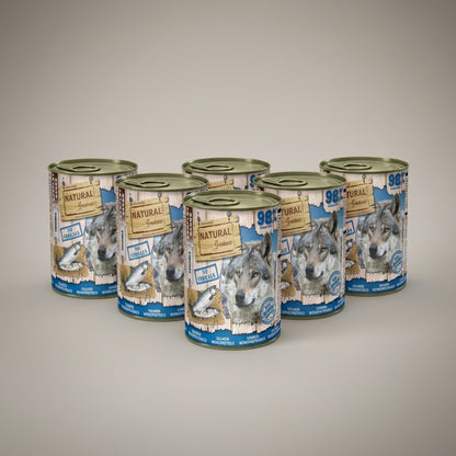 Lupiora Natural Greatness Lachs Monoprotein Hundefutter Dosen Set für sensible Hunde mit Lachs und ohne Getreide