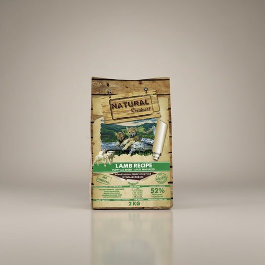 Lupiora Natural Greatness Lamm Trockenfutter für Welpen und kleine Rassen, getreidefrei und hypoallergen, 2kg Beutel