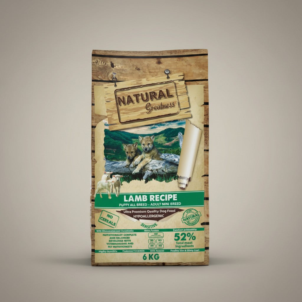 Lupiora Natural Greatness Lamm Hundefutter für Welpen und kleine Rassen, getreidefrei und hypoallergen, 6 kg Beutel