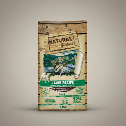 Lupiora Natural Greatness Lamm Hundefutter für Welpen und kleine Rassen, getreidefrei und hypoallergen, 6 kg Beutel