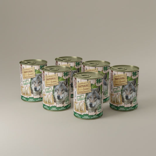 Lupiora Natural Greatness Lamm Monoprotein Set mit 5 Dosen hypoallergenem Hundefutter für sensible Hunde