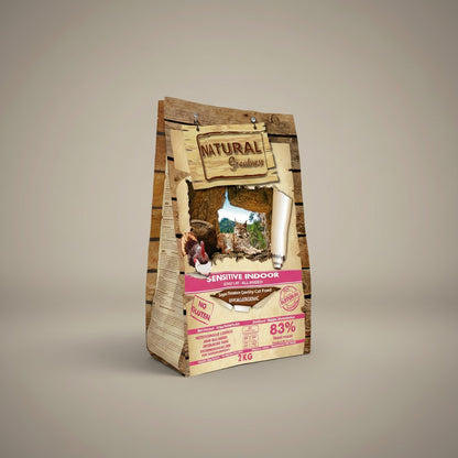 Lupiora Natural Greatness Sensitive Indoor Katzenfutter, hypoallergenes Trockenfutter für erwachsene Katzen, 2kg Beutel