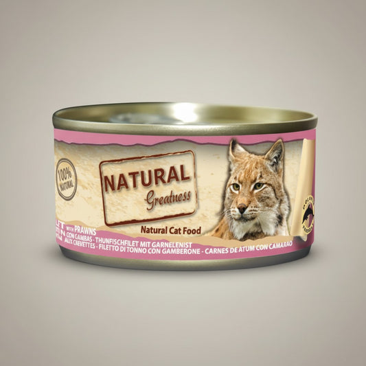 Lupiora Natural Greatness Katzenfutter Dose mit Thunfisch und Garnelen, 100% natürliches Ergänzungsfutter.