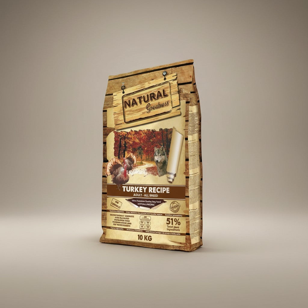 Lupiora Natural Greatness Truthahn Trockenfutter für erwachsene Hunde, getreidefrei und hypoallergen, 10 kg Beutel