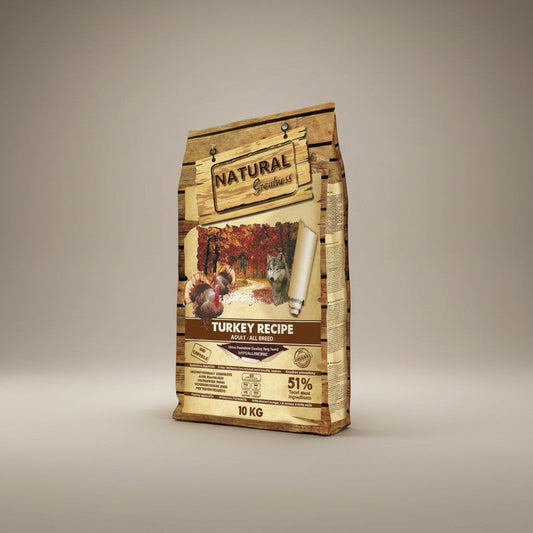 Lupiora Natural Greatness Truthahn Trockenfutter für erwachsene Hunde, getreidefrei und hypoallergen, 10 kg Beutel