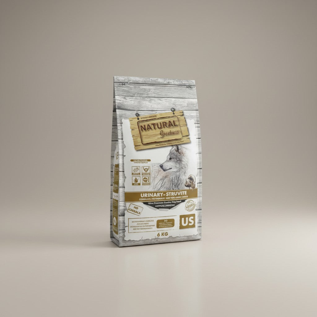 Lupiora Natural Greatness Urinary-Struvite Hundefutter 6kg Sack zur Unterstützung der Harnwege bei Hunden.