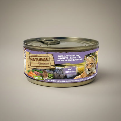 Lupiora Natural Greatness Nassfutter Dose mit Wachtel, Schweinsnieren, Karotten und Bohnen für sterilisierte Katzen