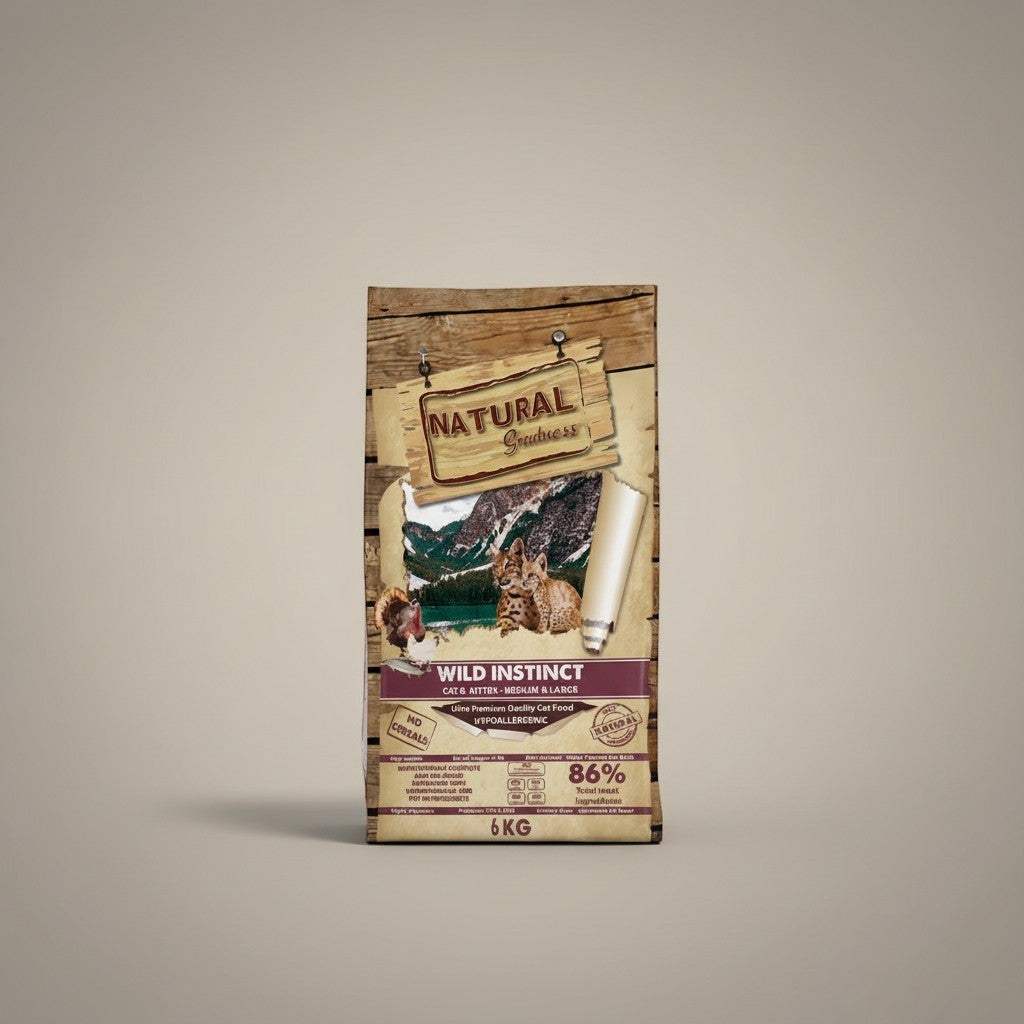 Lupiora Natural Greatness Wild Instinct getreidefreies Katzenfutter für mittlere und große Rassen im 6kg Beutel