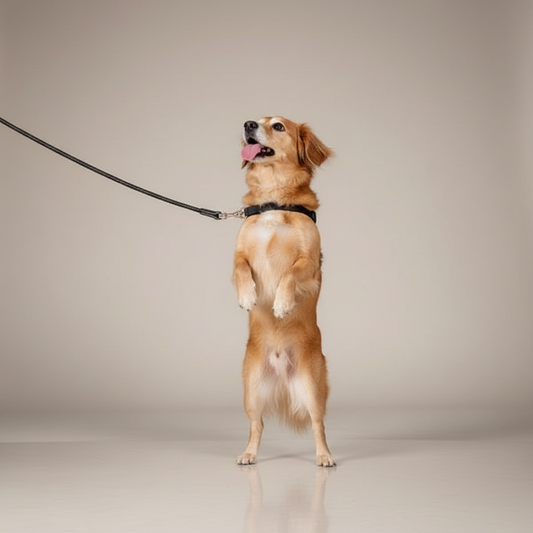 Lupiora TRE PONTI Classic reflektierende schwarze Hundeleine aus Schlauchgurtband für kleine Hunde bis 12 kg